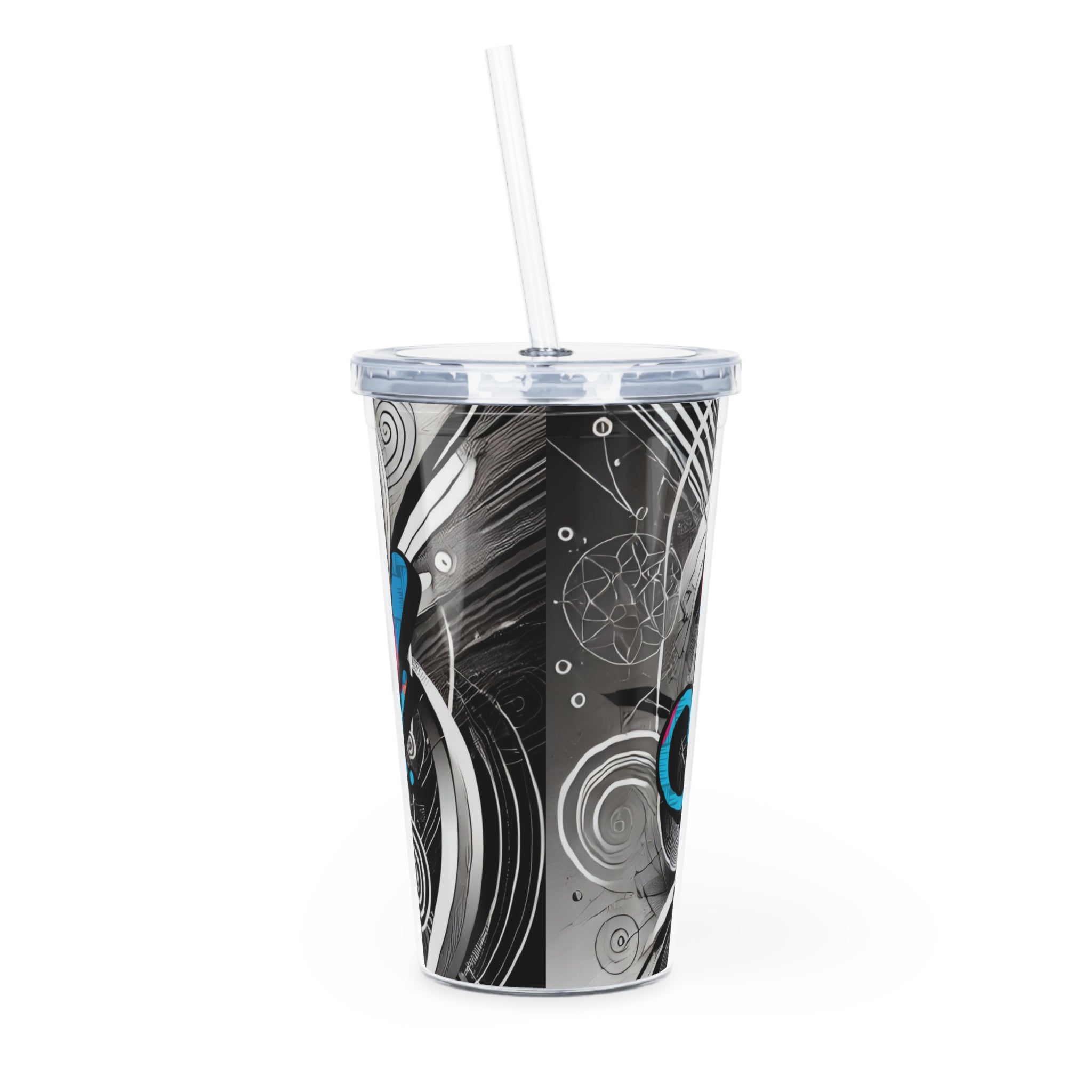 Plastic Tumbler with Straw