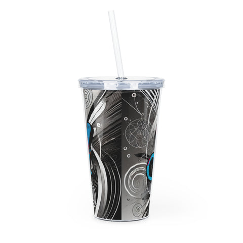 Plastic Tumbler with Straw