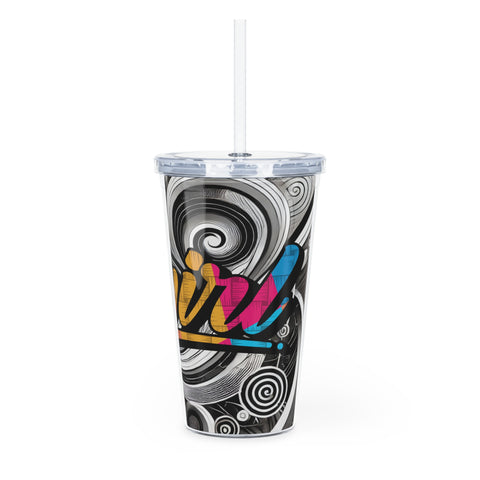 Plastic Tumbler with Straw