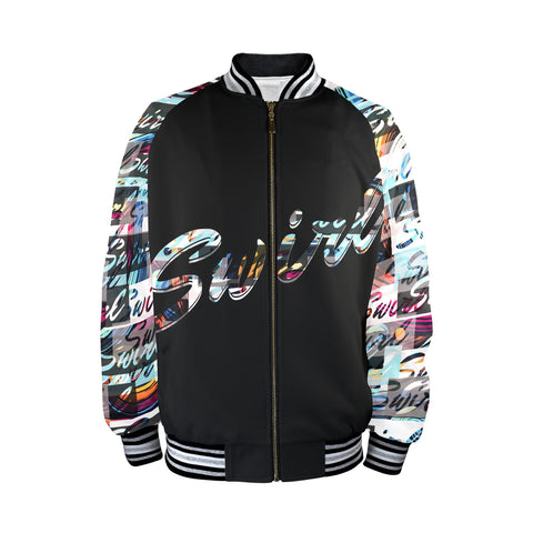 Men's Striped Trim Bomber Jacket