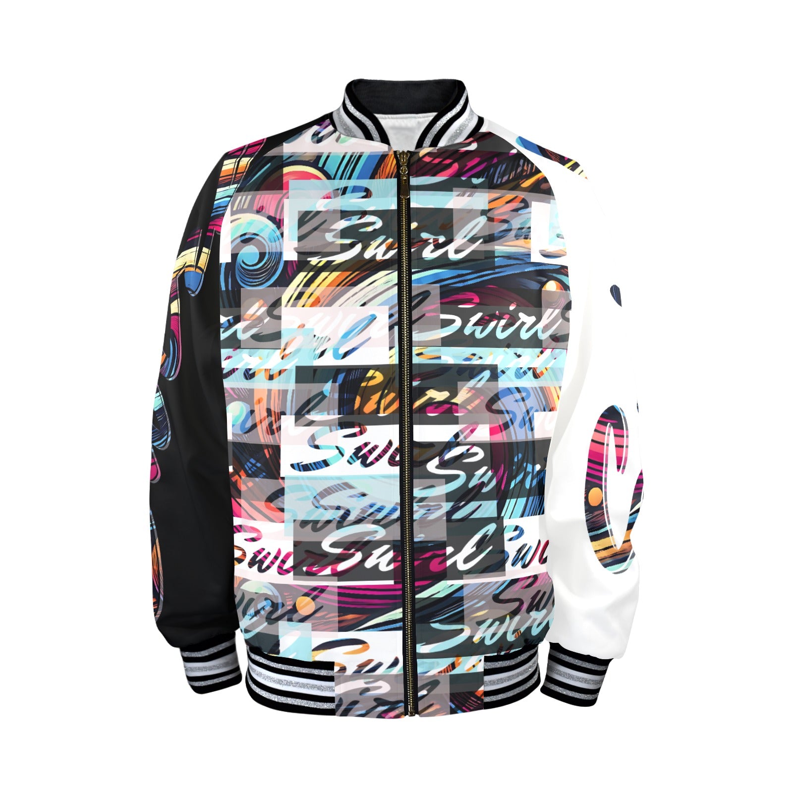 Men's Striped Trim Bomber Jacket