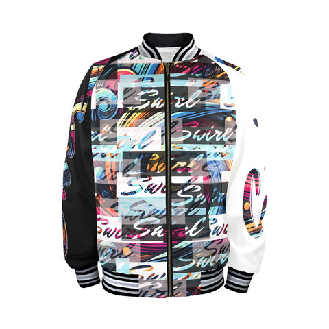 Men's Striped Trim Bomber Jacket