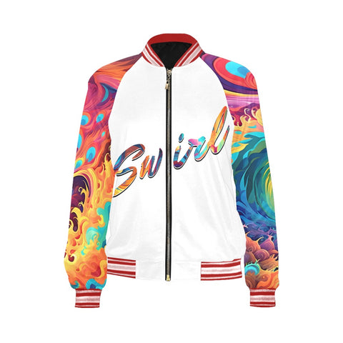 Women's Striped Trim Bomber Jacket